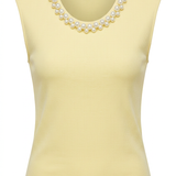 Parel Elegance T-Shirt in Off-White of Licht Geel