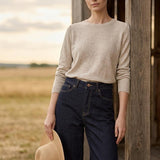 Donkerblauwe Barrel Fit Jeans met Contraststiksels
