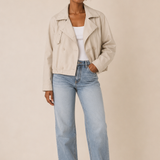 Beige Biker Jacket
