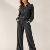 Comfort dames set met Cropped Jacket & Losse Broek