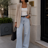 Licht Blauw Wide Leg, High Waist Jeans