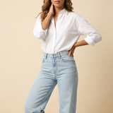 Licht Blauw Wide Leg, High Waist Jeans