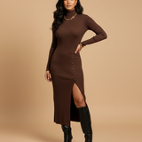 vestido longo de chocolate