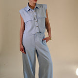 Licht blauwe zomer set