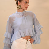 Blouse with ruffles