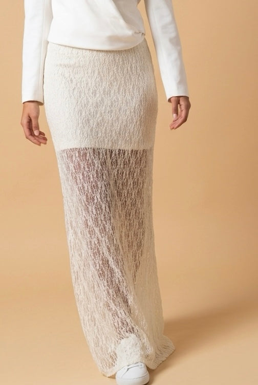Lace Maxi Rok Off-White