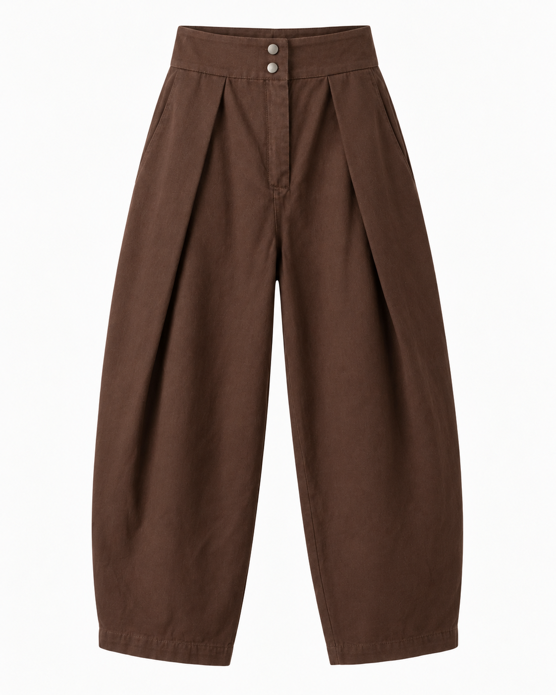 Bruine barrel broek – detail tailleband