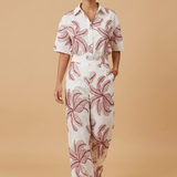 Set met terracotta bloemen patroon