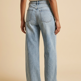 Wide Leg Denim met Eyelet Details