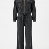 Comfort dames set met Cropped Jacket & Losse Broek