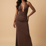 Chocolate Glam Maxi Jurk