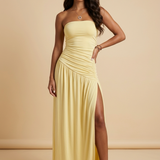 Sunset Maxi Jurk in geel en chocolate