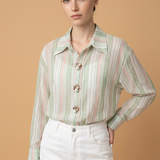 Groen Gestreepte Blouse