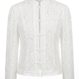 Kanten Blouse met Chinese Knoopsluiting