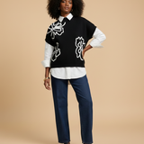 Jumper met wit bloem patroon