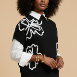 Jumper met wit bloem patroon