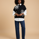 Jumper met wit bloem patroon